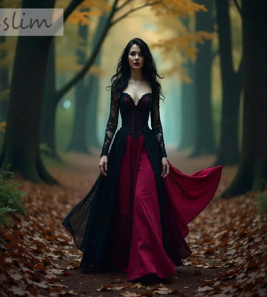 Elegant Black And Red Gothic Wedding Dress 2025 Lace Long Sleeve Bridal Dress Vintage Vampire Witchy Bride Dress Customized