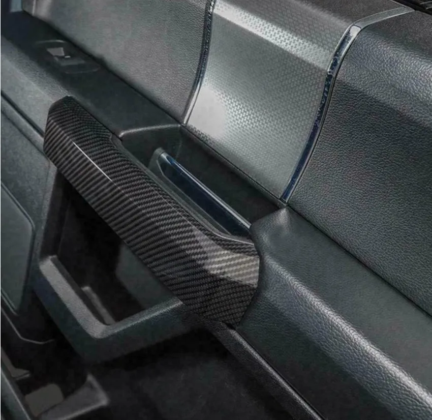 4pcs/set Carbon Fiber Door Handle Cover Trim Decora For Ford F150 2015-2020 Anti-scratch Door Shake Hand Guard ABS