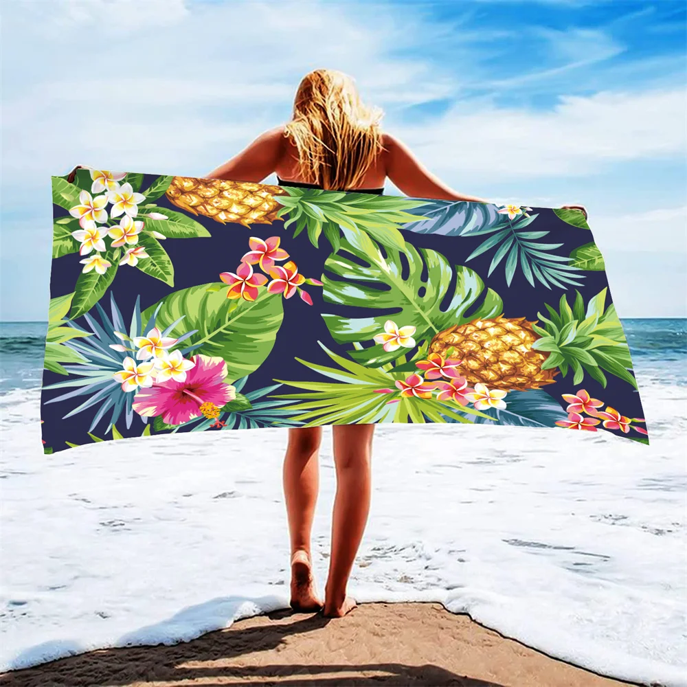 Pineapple Microfiber Beach Towel Fruit Print Quick Dry Sandless Beach Blanket Soft Comfortable for Men Women Camping Pool Towel