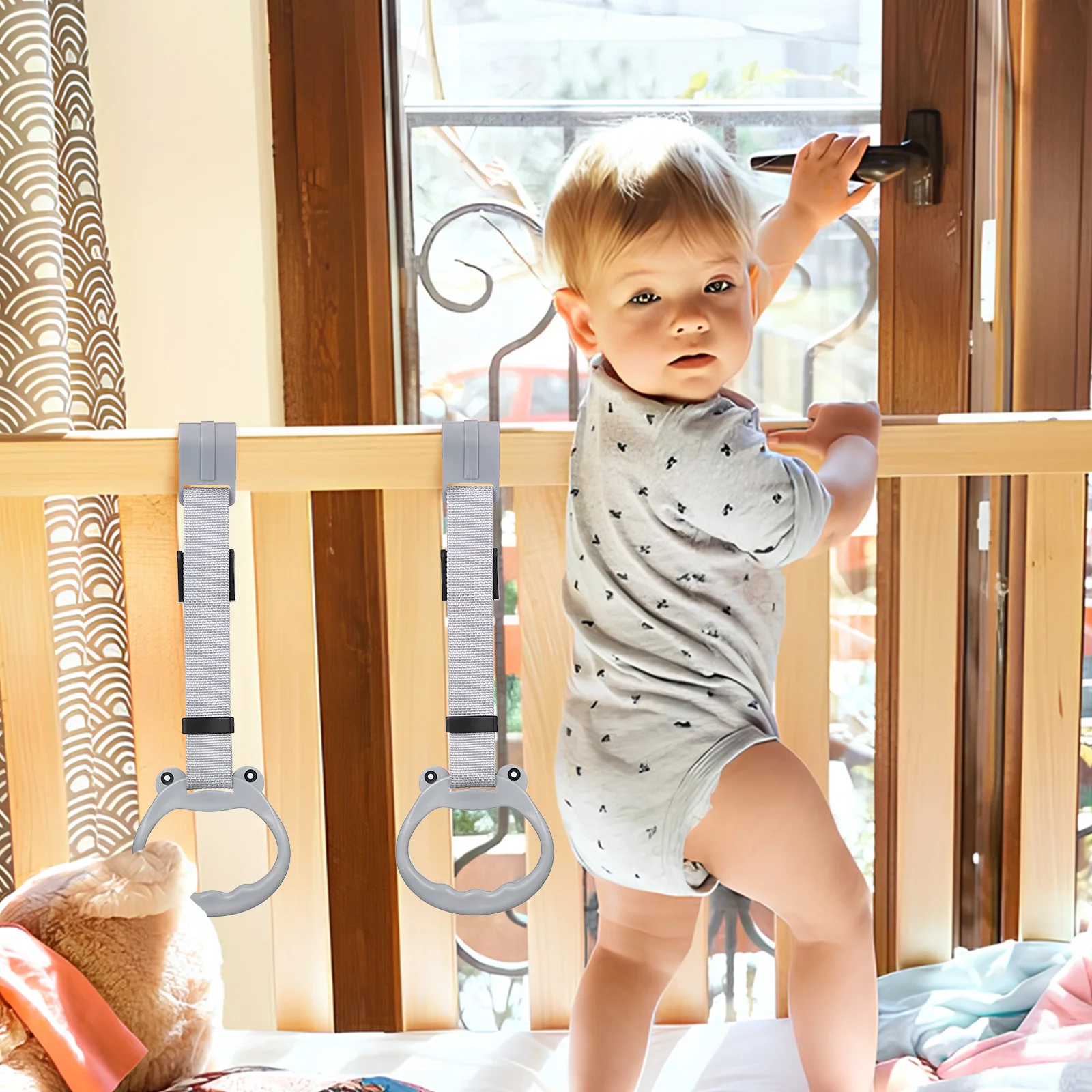 Anneaux de traction pour parc réglable, 2 pièces, anneau de traction à main pour tout-petits, poignée d'assistant de marche pour tout-petits debout