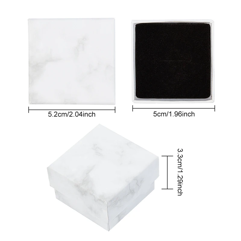 Small Square Kraft Ring Earring Box, 12 Pack
