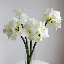 Single Branch Simulation Clivia Miniata Artificial Silk Flowers Room Table Center Decor Wedding Background Layout Flower