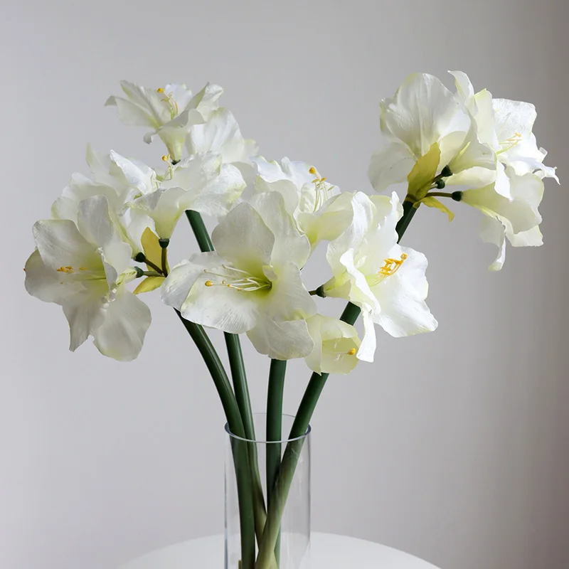 Single Branch Simulation Clivia Miniata Artificial Silk Flowers Room Table Center Decor Wedding Background Layout Flower