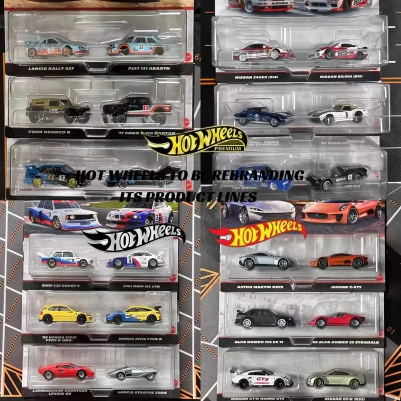 New Hot Wheels Original Car Culture Hbl96 Dual Car Serise 1/64 Alloy Car Model Surprise Decoration Series Car Collection Gifts