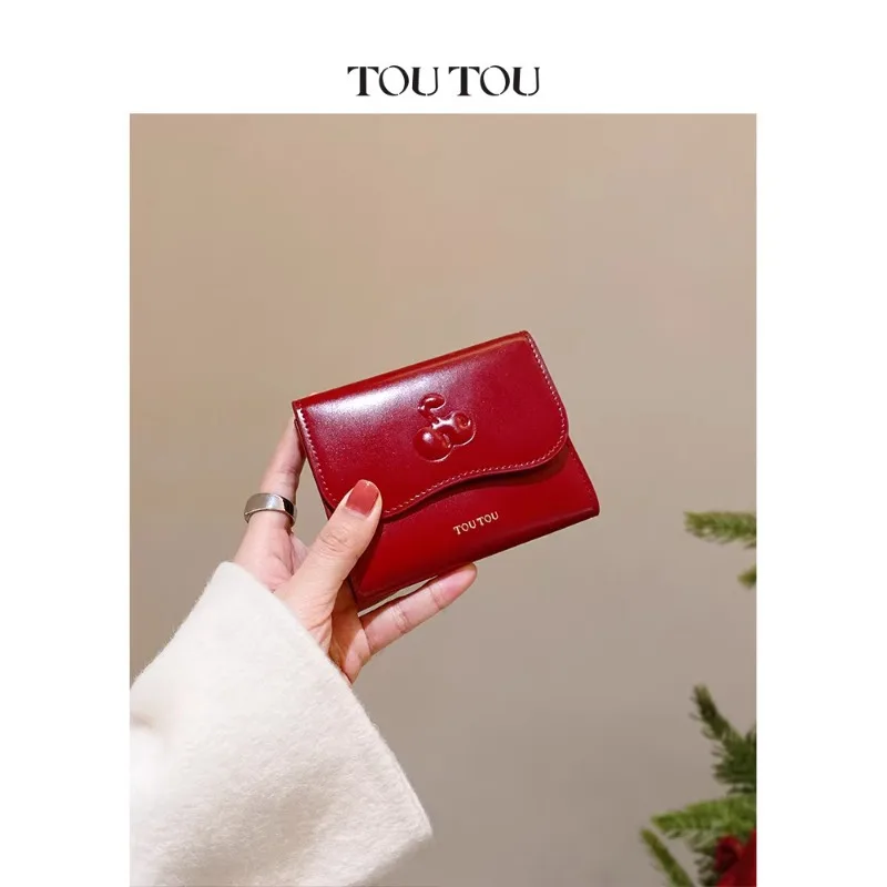 tutou-portafoglio-corto-in-vera-pelle-di-vacchetta-lusso-piccolo-rosso-porta-monete-e-carte-porta-tessere-femminile-mini-pochette-con-chiusura-a-scatto-regalo-per-donna