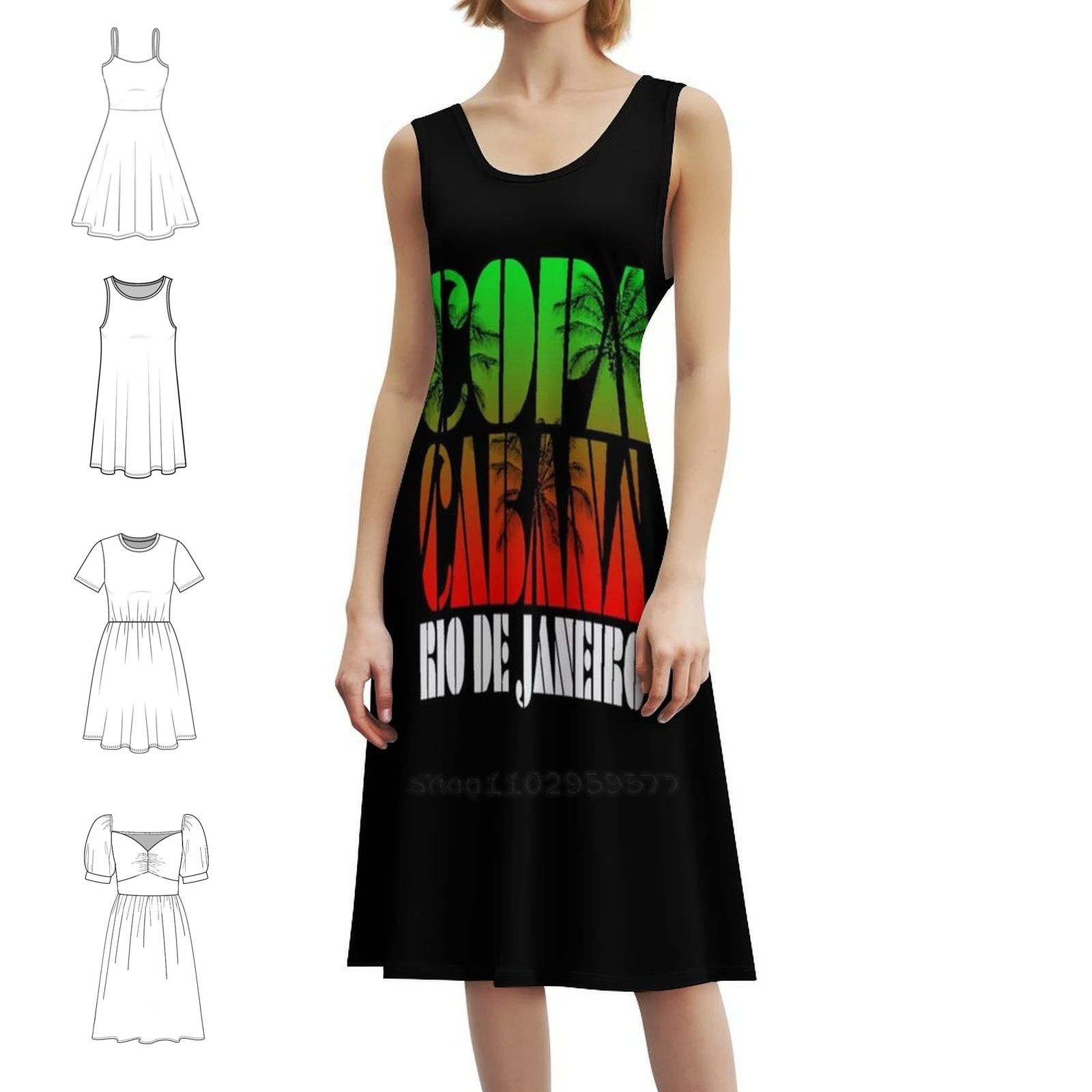 

Платье Copacabana в корейском стиле для женщин. Элегантное повседневное платье для вечеринки или повседневной носки. Платье Copacabana.