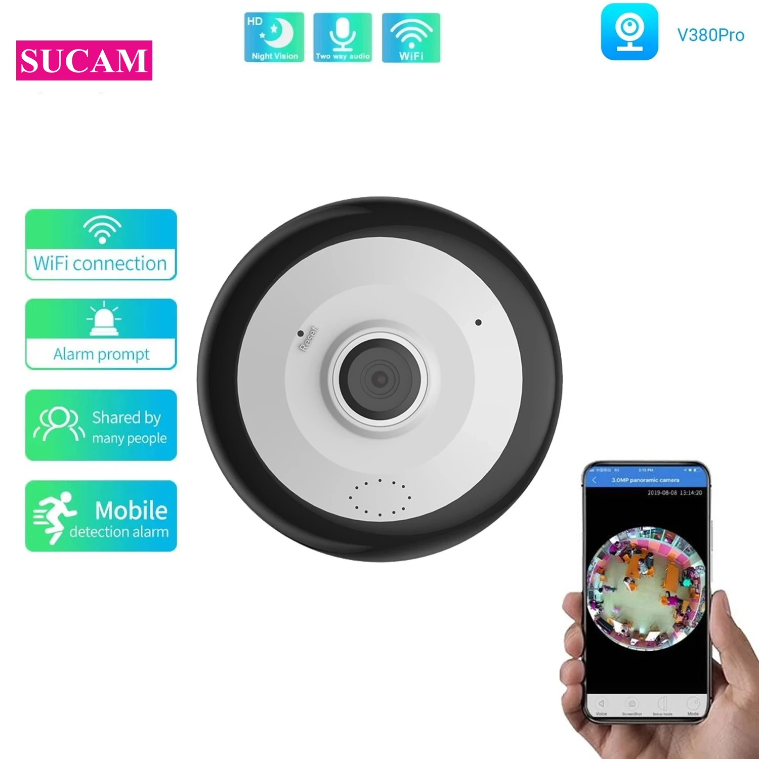 

V380 5MP Dome WiFi IP Wireless Camera Indoor Home Security WiFi Video Surveillance Camera Auto Tracking Two Way Audio