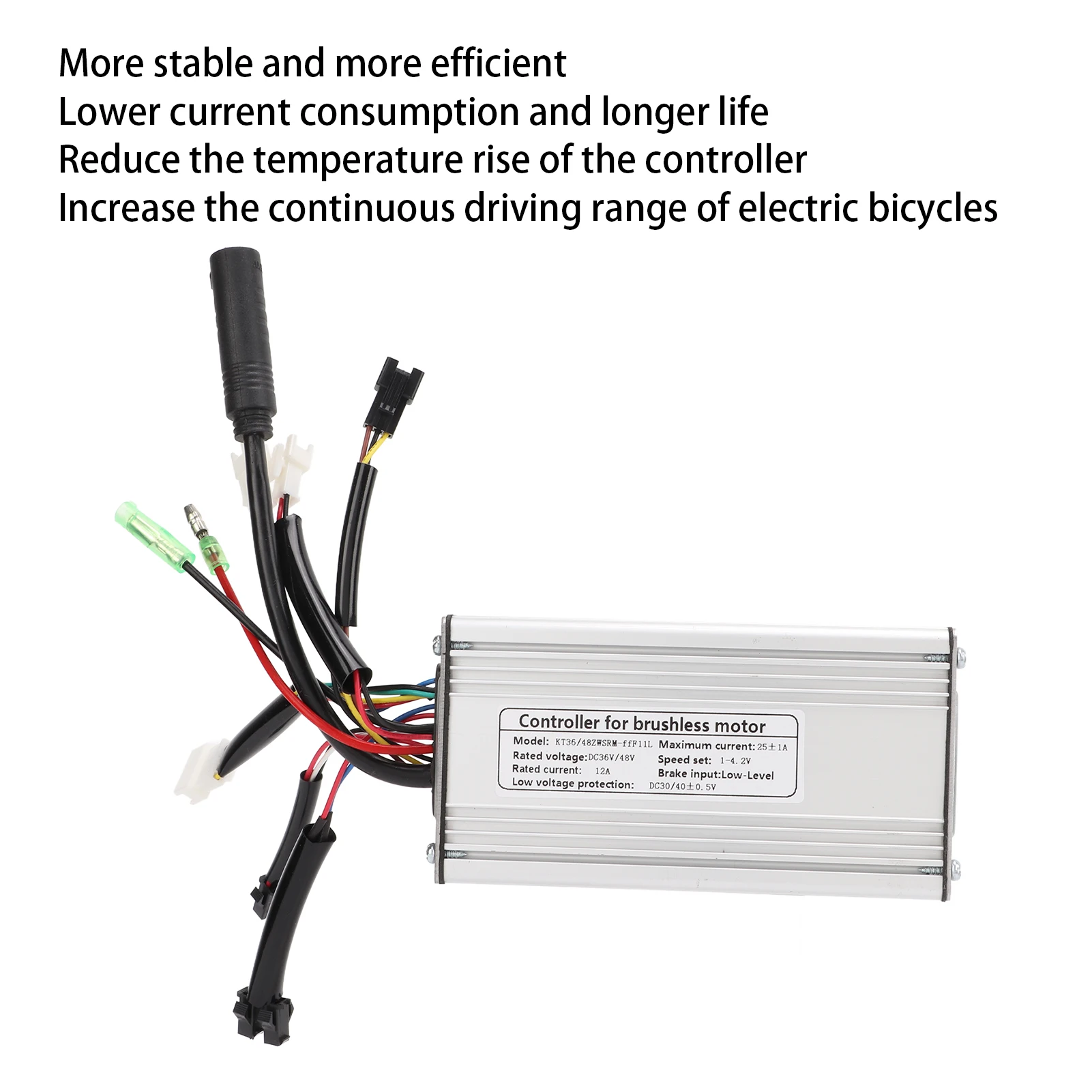 36/48 فولت KT‐25A دراجة كهربائية مربع موجة تحكم عالية الأداء قوي ودائم الدراجة 9MOS SM تحكم مع خط الضوء #5