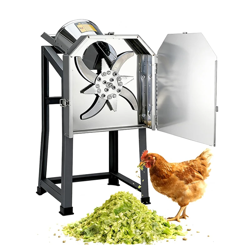 Stainless Steel Electric Silage Chopper with High-power Pure Copper Motor High Efficiency Chaff Cutter for Chicken Duck Pig Feed