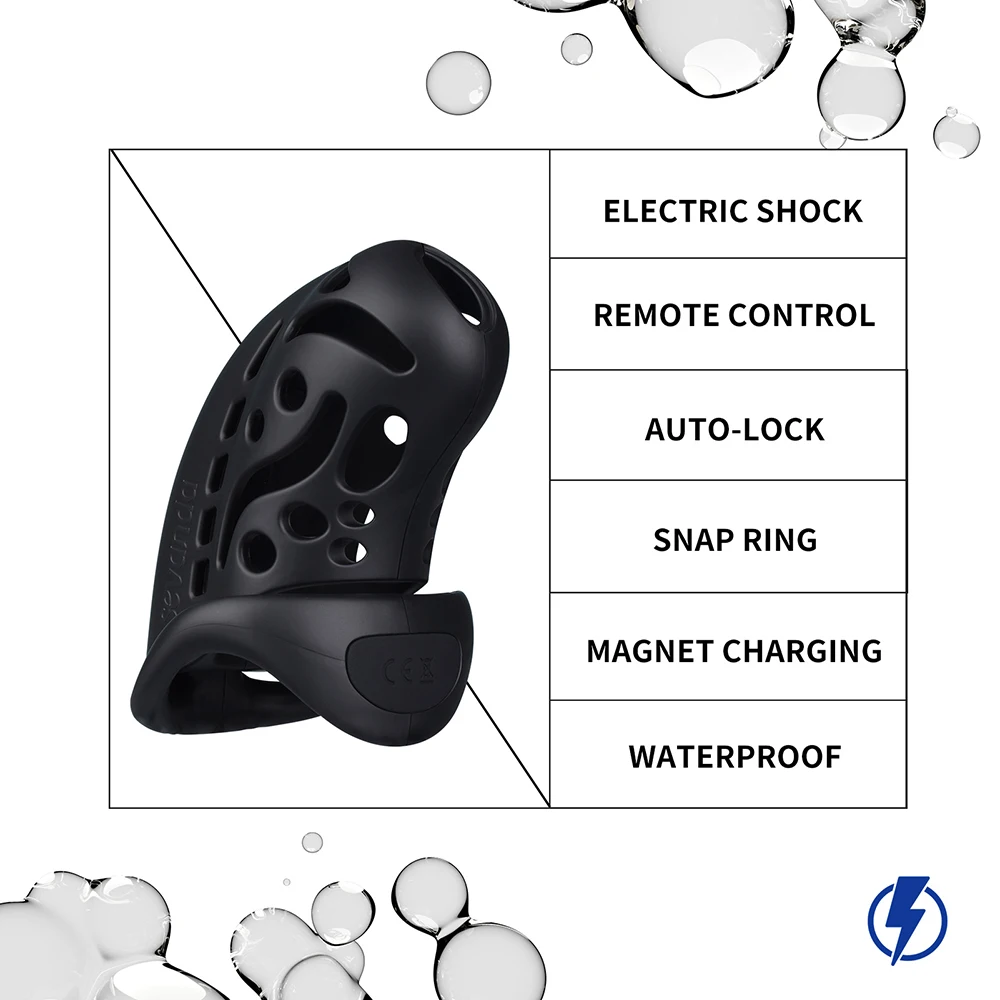 Wireless Remote Control Electric Shock Cage Male Chastity Cock Ring Lock Electrically Stimulated Penis Cage Sex Toys For Men Gay