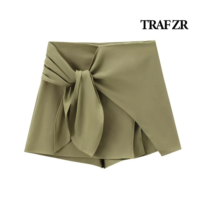 TRAF ZR Trouser Skirts Luxury Elegant Women\'s Skirts Evangelical Women\'s Skirt Summer Solid Basics Vintage Distressed Skirt