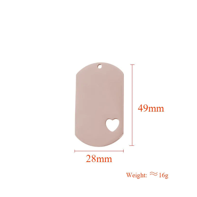 Stainless Steel Dogtag Blank For Engrave Metal Military Plates To Record Army Charm Mirror Polished Wholesale 10pcs