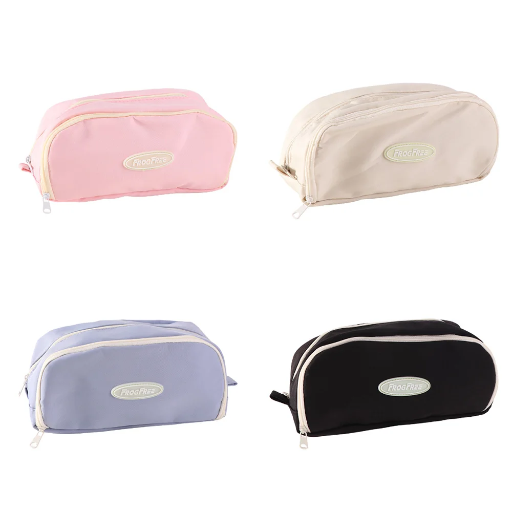 Large Capacity Pencil Bag Multiple Sections Stylish Pencil Case Practical Simple Design Stationery Storage Korean Style
