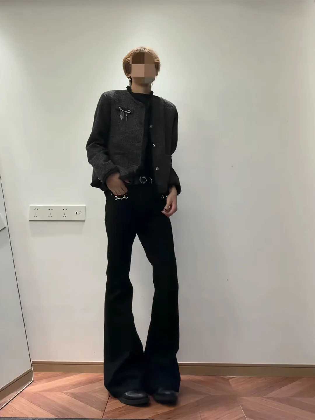 Black Cleanfit Flared Jeans Men's Extended Straight Leg High Waist Trousers Long Straight Cut Denim Jeans for Tall Men