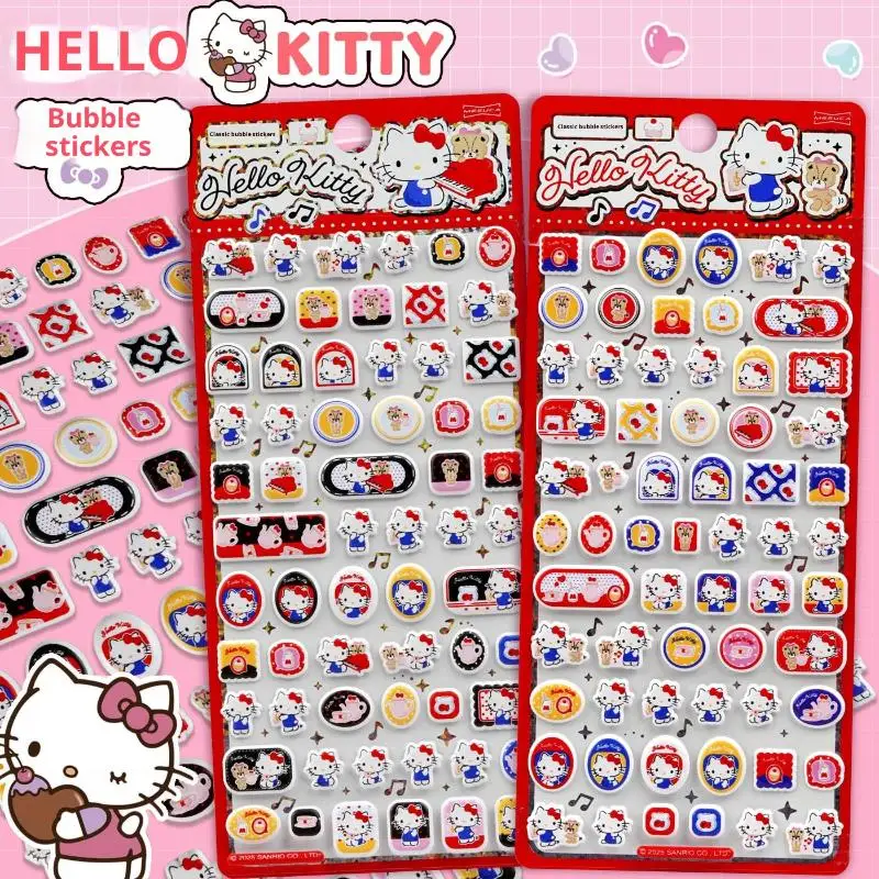 1 pçs olá kitty delicioso 3d adesivo em relevo bonito à prova dwaterproof água diy caso de telefone copo água adesivo decorativo estudante presente