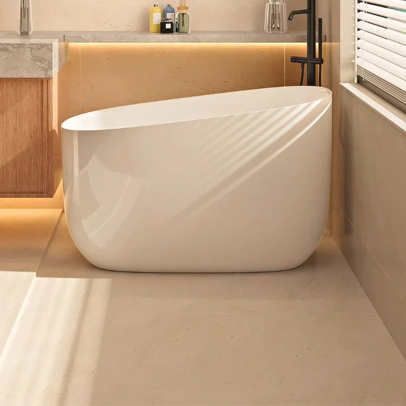 Bathtub small apartment household high backrest, removable seat plate, acrylic independent