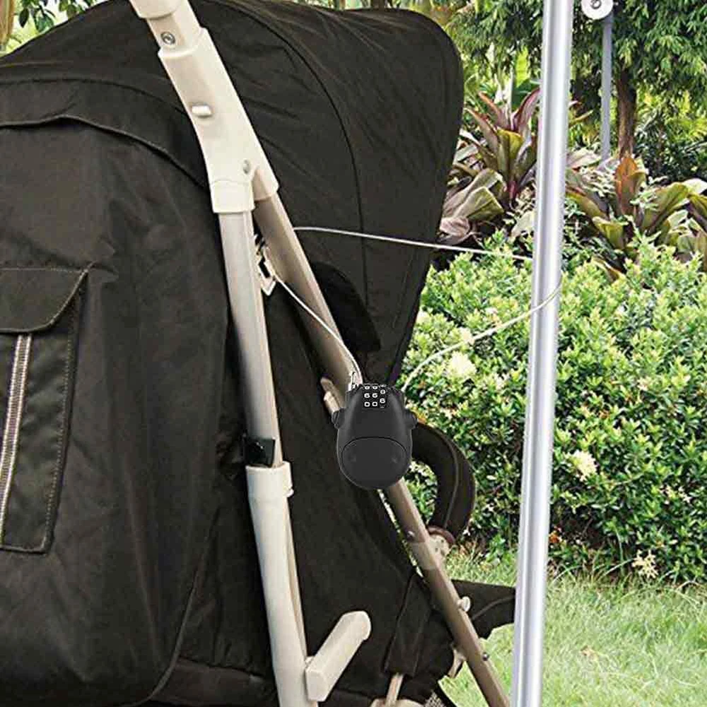 Candado con contraseña para casco, candado antirrobo para maleta de viaje, bloqueo de código Digital, Cable de acero telescópico, candado para motocicleta y bicicleta