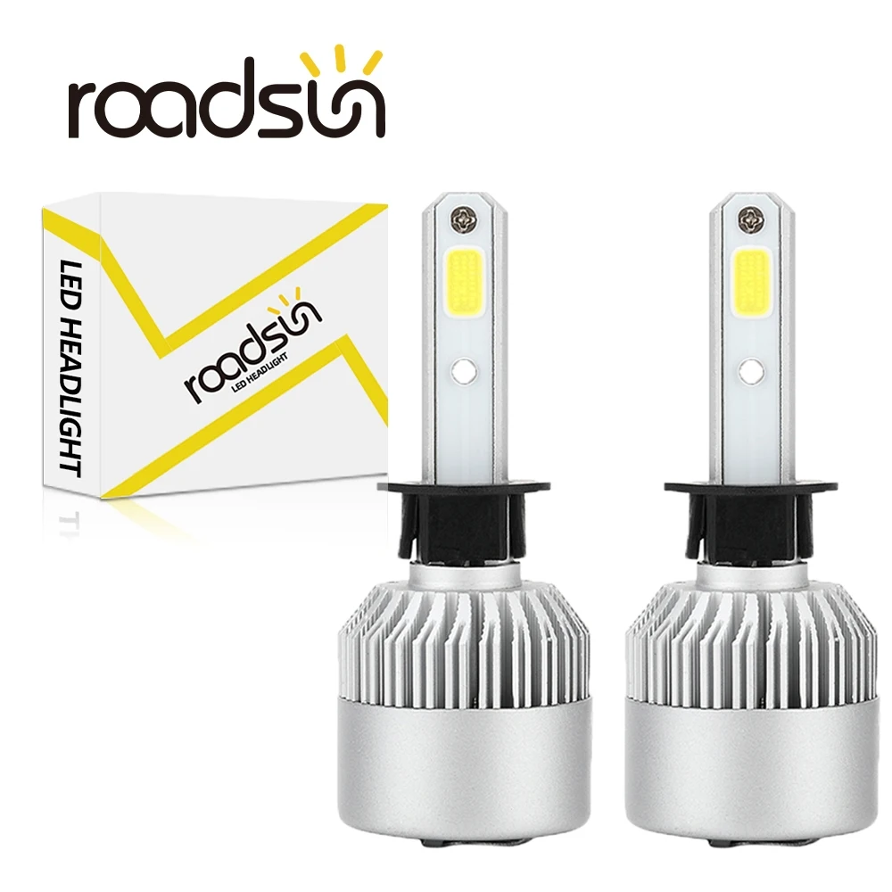 

2pcs 14000LM S2 LED Headlight Bulbs IP68 COB 12V H1 H4 H13 9003 9008 HB2 Hi/Lo Beam Fog Lamp All-In-One 6000K White