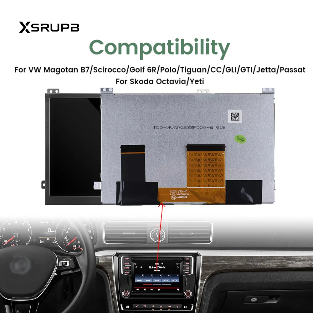 

TDO-WVGA0633F00045 OEM 6,5-дюймовый сенсорный ЖК-экран, запасная часть для VW MIB2 200 682 684 680 STD2 ZR, автомобильный CD-плеер, навигационная система, радио