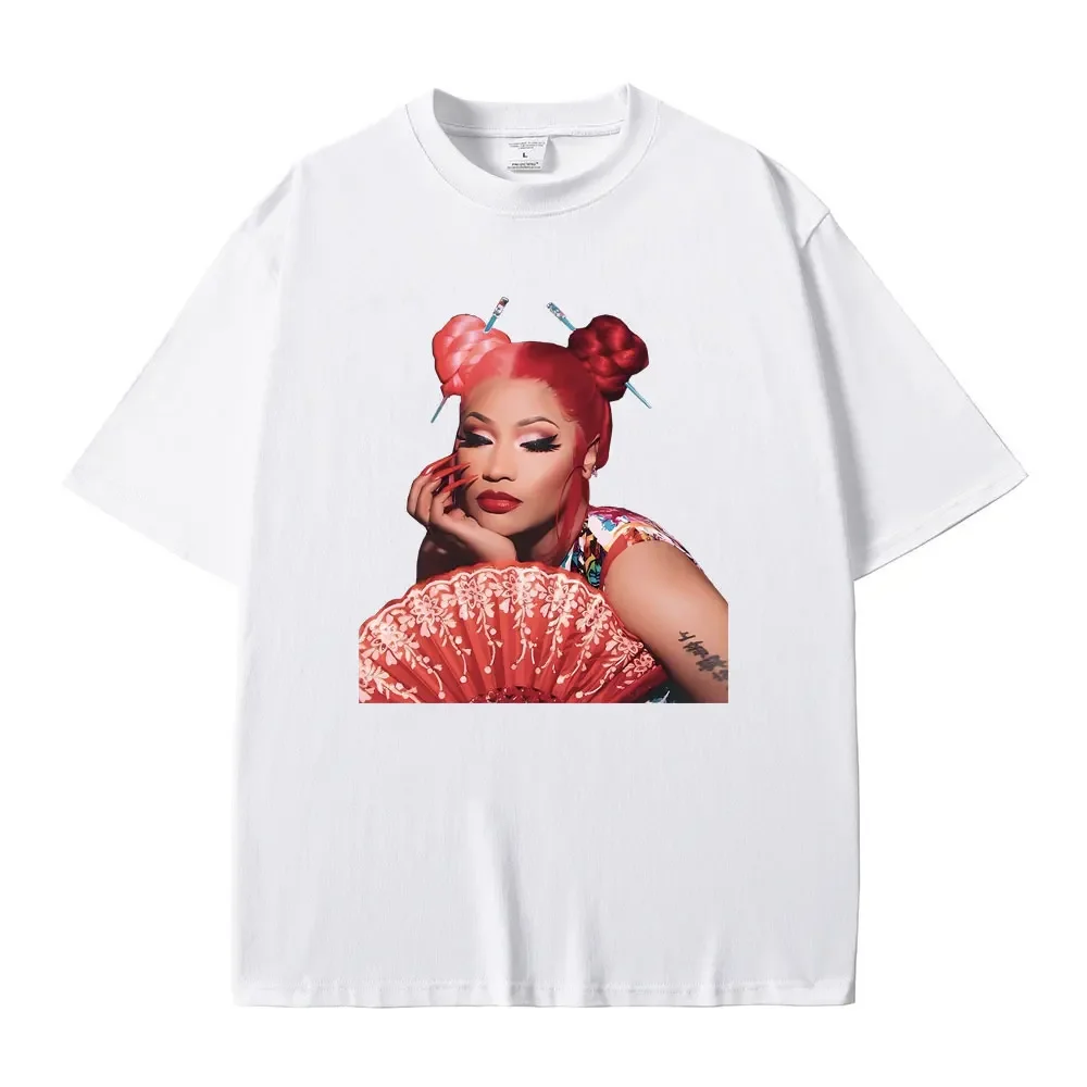 Rapper Nicki Minaj Red Ruby Da Sleeze Graphic Print T Shirts Men Hip Hop Loose Oversized Tees Unisex Trend Vintage Tshirt 2024