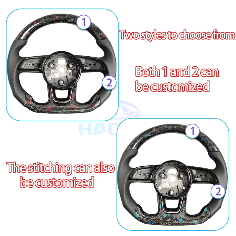 Forged Carbon Fiber Steering Wheel Suitable For Audi A4 B9 A3 8Y RS3 RS4 S3 S4 Models With Selectable Paddle Shifters Version