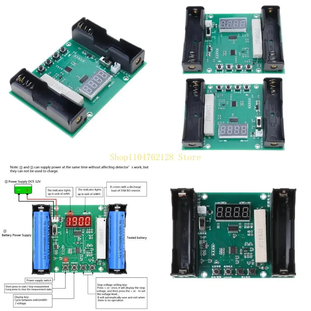 Battery Capacity Tester for 18650 Lithium mAh mWh Testing Digital Electronic Load Battery Monitor Discharge Meter Test best sale