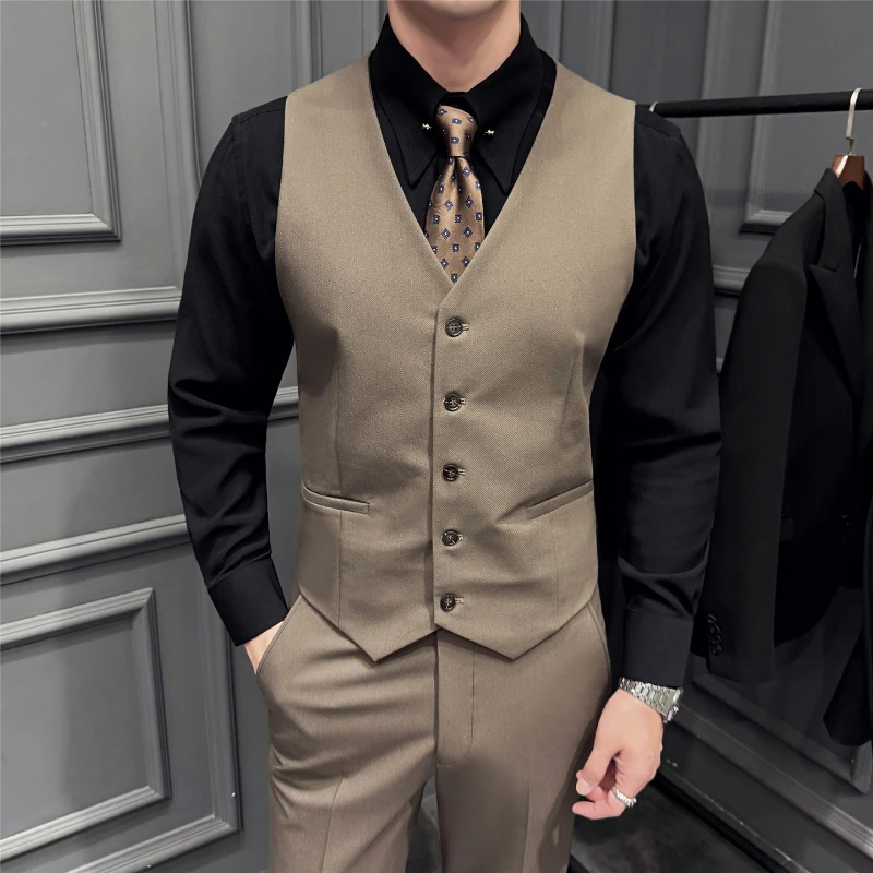 Asian Size Business Formal Man Suit Vest Classic Single Breasted Men Tuxedo Waistcoat Wedding Party Slim Chaleco Hombre Elegante