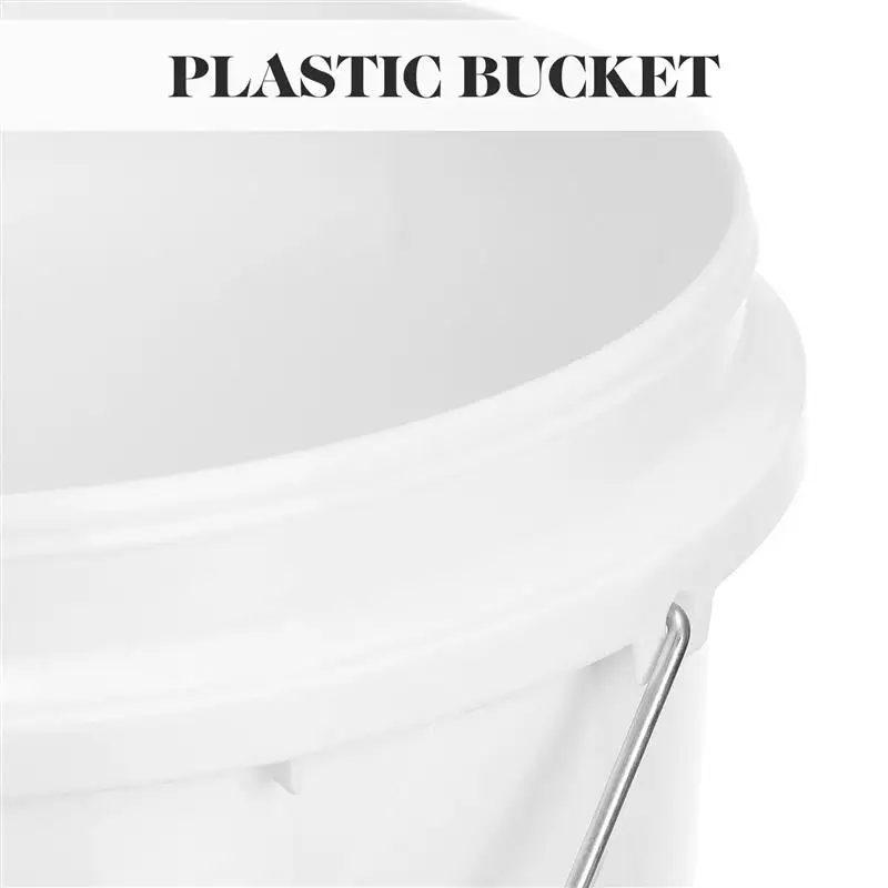 2Pcs White Plastic Water Bucket Home 5L Bucket Portable Bucket With Handle Bucket Outdoor Car Camping Wash Bucket For Bathroom