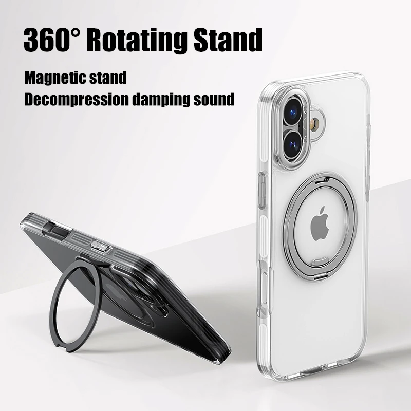Прозрачный чехол-подставка для iPhone 12 13 14 15 16 Pro Max Plus