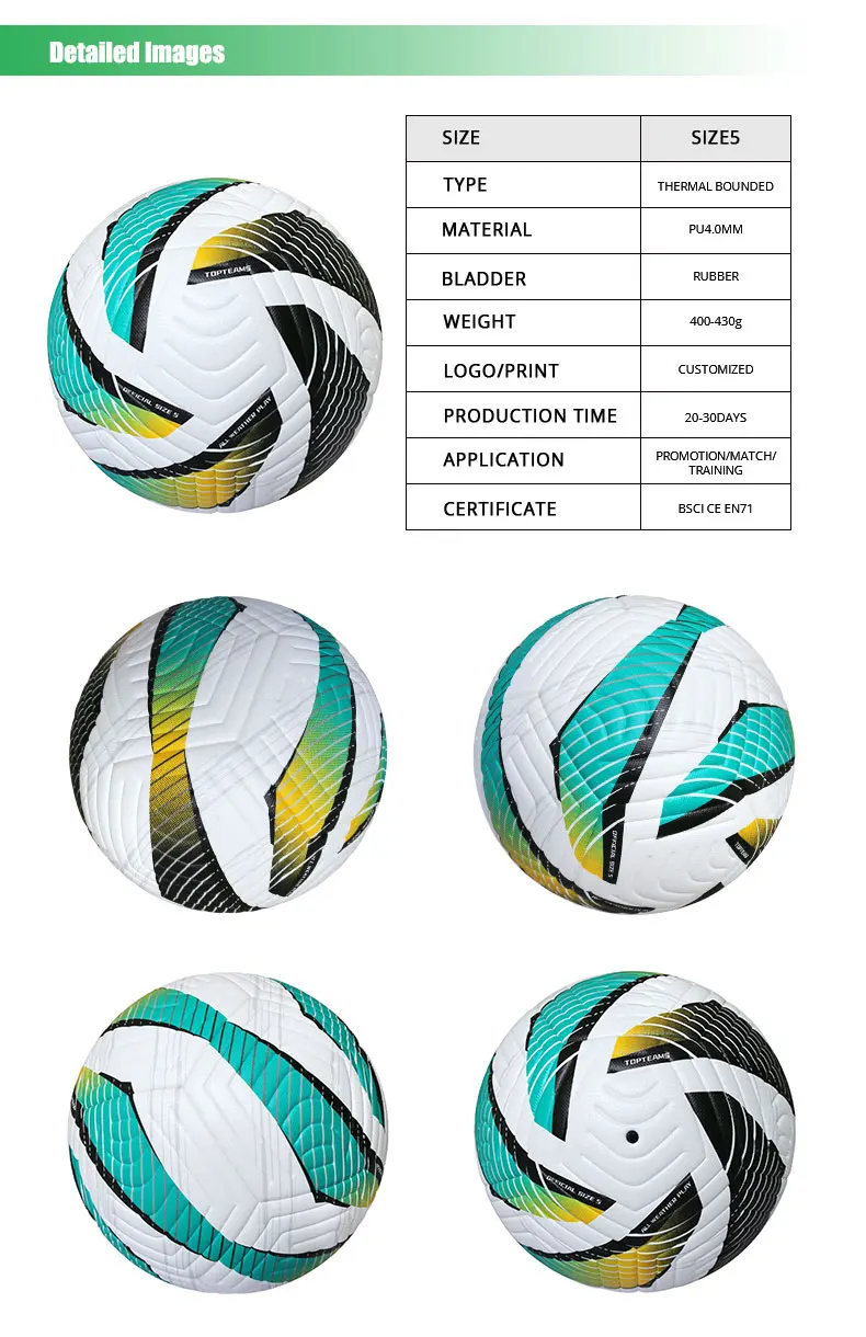 맞춤형 사이즈 5 전문가용 PU 축구공, 축구 도매용 저렴한 맞춤형 축구공