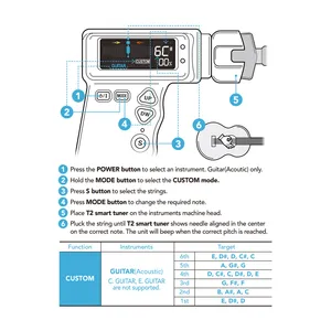 Jowon T2 Smart Guitar Tuner Peg String Winder for Ukulele Guitar Slut 8 Main Sales Tarraxa Guitar - №8