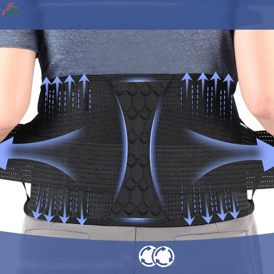 

Breathable Lumbar Support Brace for Lower Back Pain Relief, for Men/Women for work, Adjustable Lower Back Brace