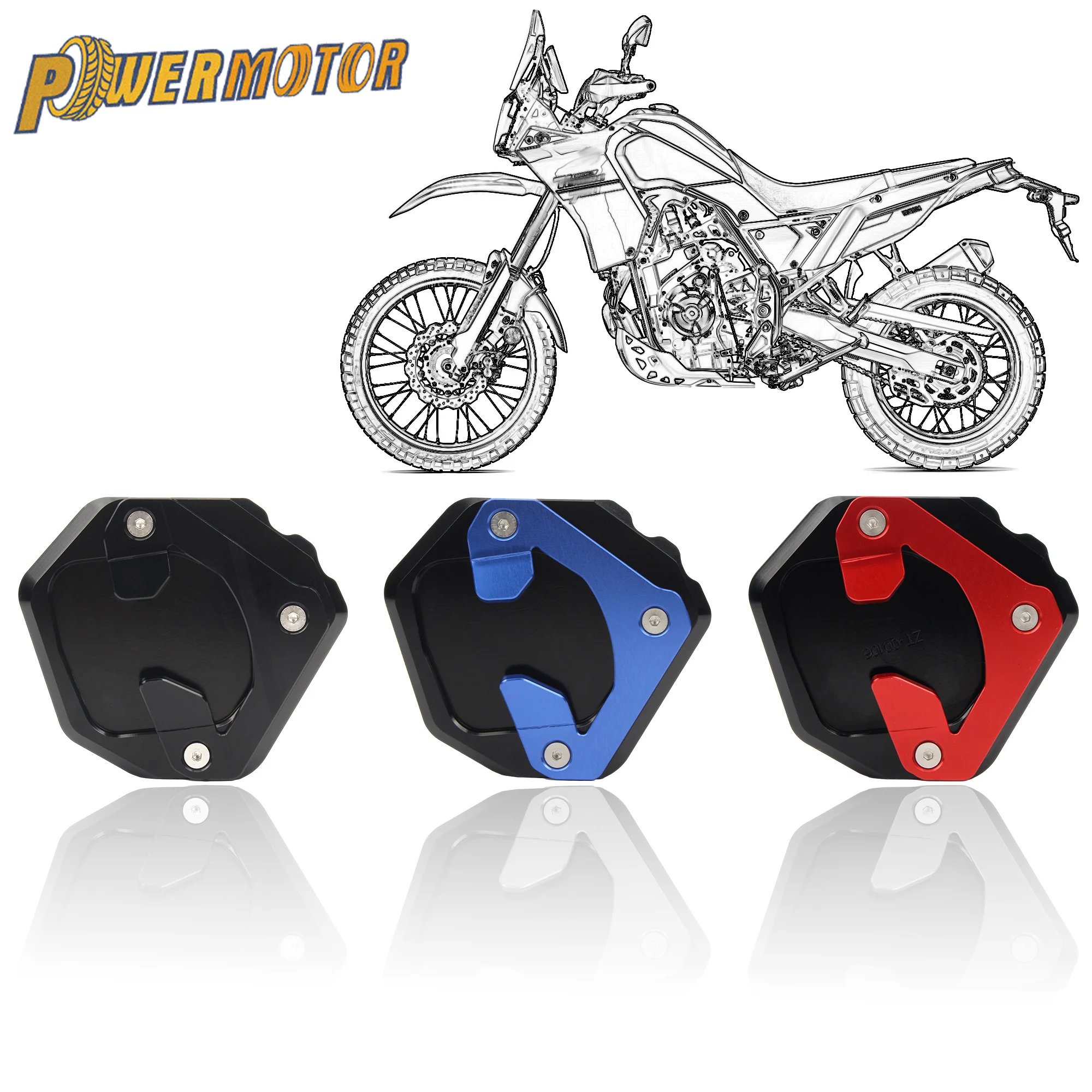 

For YAMAHA Tenere700 XTZ 700 Motorcycle Motocross Foot Side Stand CNC Kickstand Extension Plate Foot Side Stand Enlarge Pad