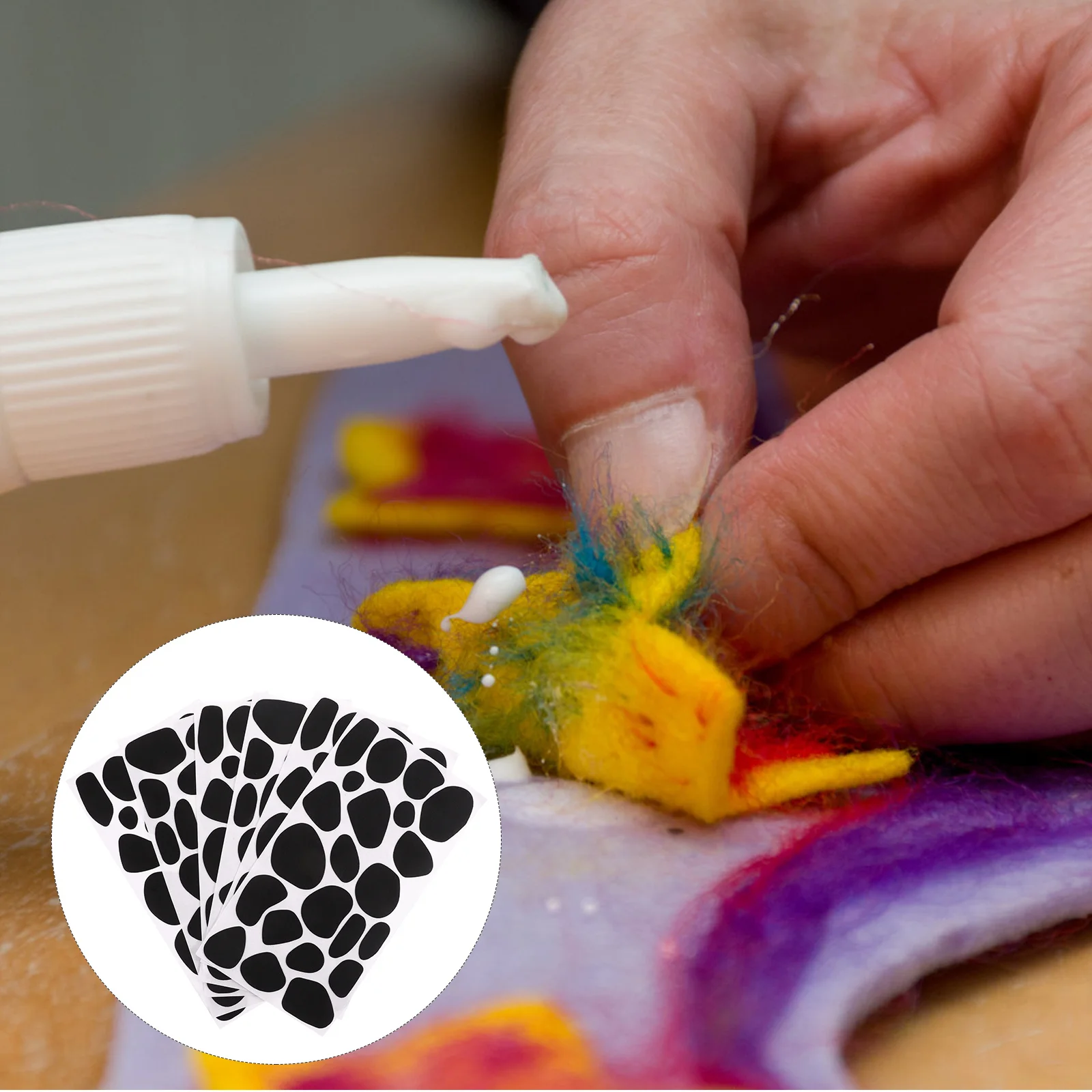 

6 Sheets Black Felt Circles Creative Cow Pattern DIY Supplies for Clothing Wall Decoration DIY Accessories