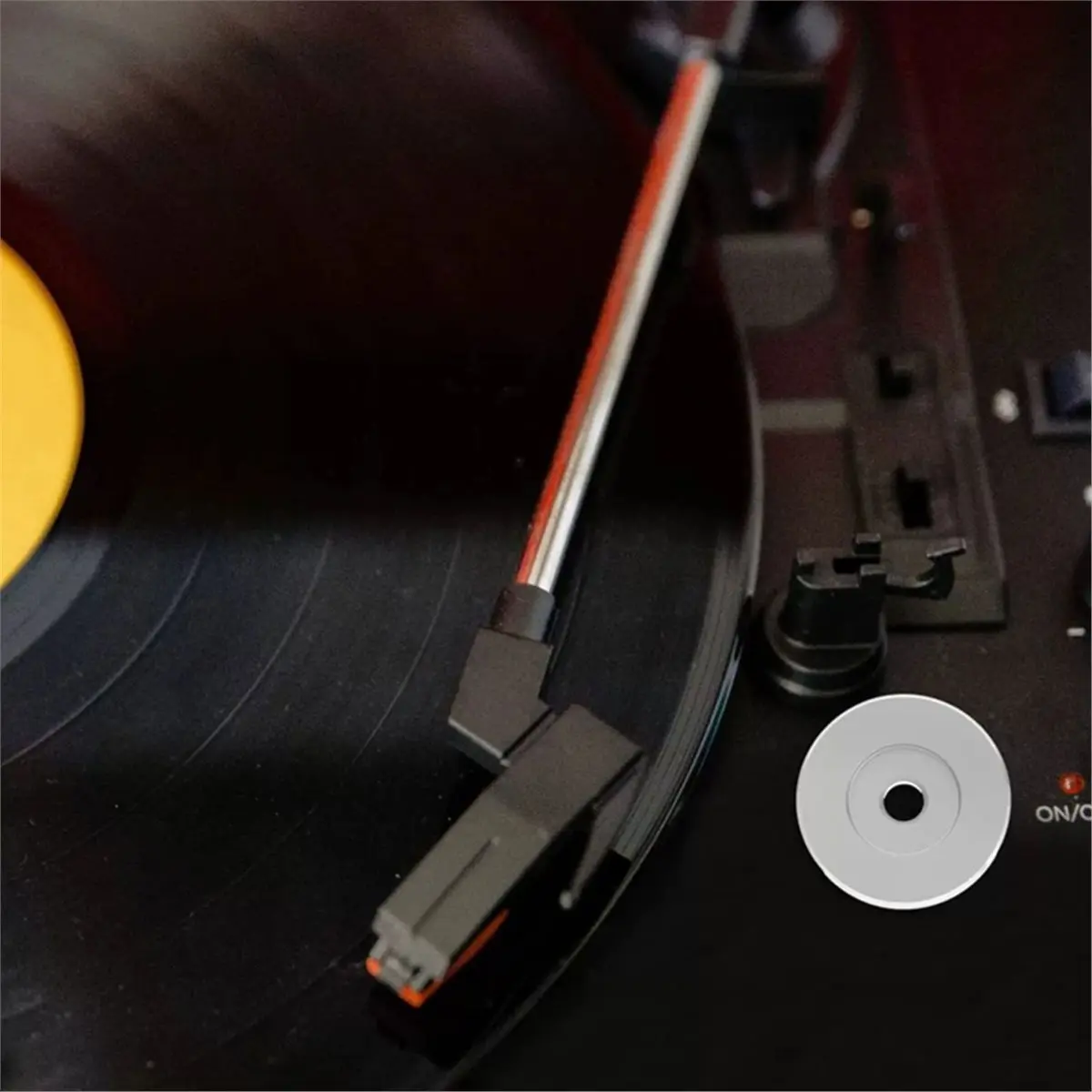 A003 Vinyl Record Adapter EP Turntable Center Hole Spindle for 7 Inch 45 RPM Large Hole LP Vinyl Record Player Black