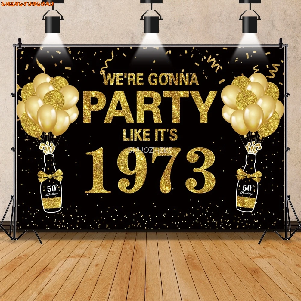 Balloons Adult Birthday Backdrop Happy Fabulous Women's 50th 30 40 60 Birthday Party Photographic Background Photocall Props