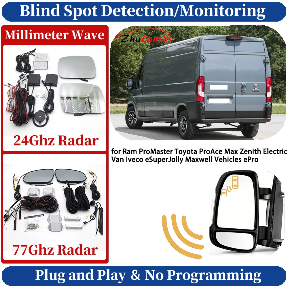 Blind Spot Monitoring/Detection System for Ram ProMaster Toyota ProAce Max Zenith Electric Van Iveco eSuperJolly Maxwell Vehicle