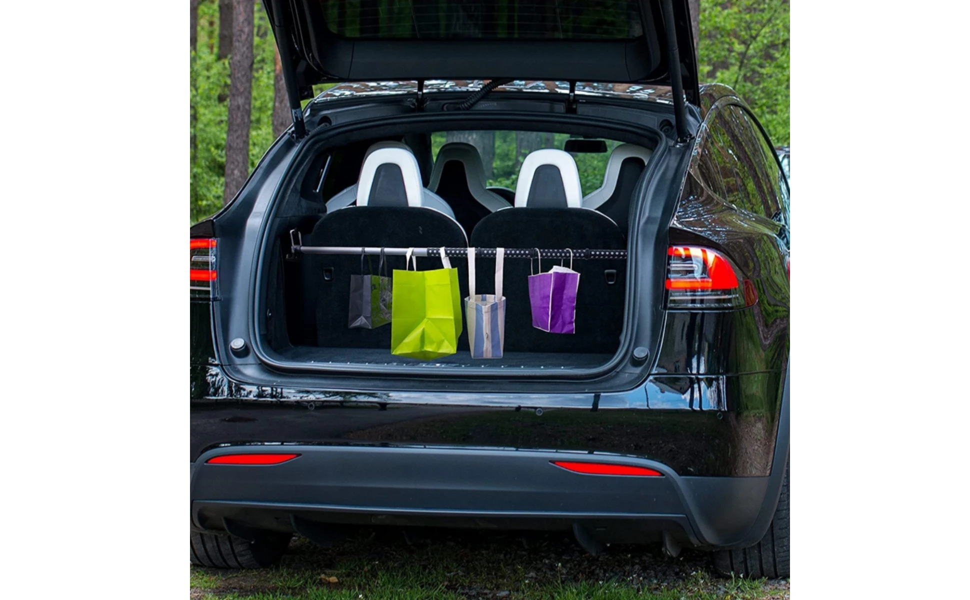 Telescopic Car Clothes Hanger Rod Perforated Car Clothes Hanger Bar Telescopic Garment Rack Hooked Ends Heavy Duty