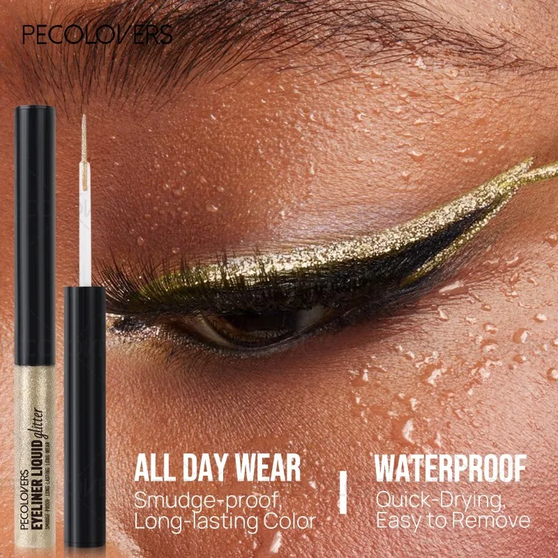 1PC 글리터 아이라이너, 멀티 컬러 옵션, 반짝이는 아이라이너, 할로윈 및 크리스마스 메이크업에 적합