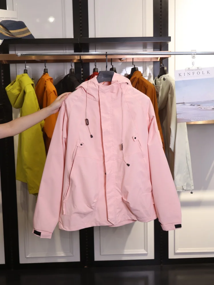 

ex Outdoor Windproof Waterproof Hooded Jaet Spring Autumn New Sle Youth Polyester Fiber Long Sve Stand Fit
