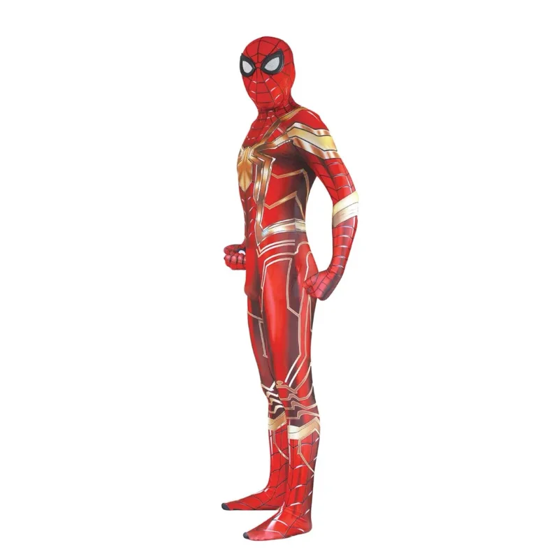 Adults Kids Spidercosplay Gold Iron Costume SuperHero Cosplay Zentai Suit Men Boys Male Homecoming Bodysuit Party JumpSuit