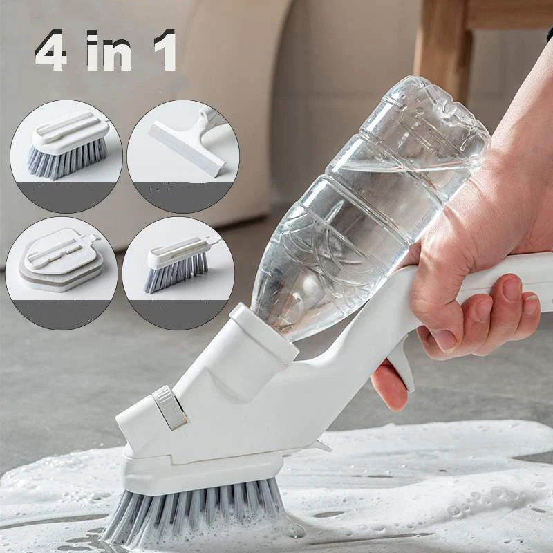 4 In 1 Water Spray Brushes Gap Brushes Sponge Wipers Window Kitchen Cleaning Kit for Household Kitchen Bathroom Cleaning Tools