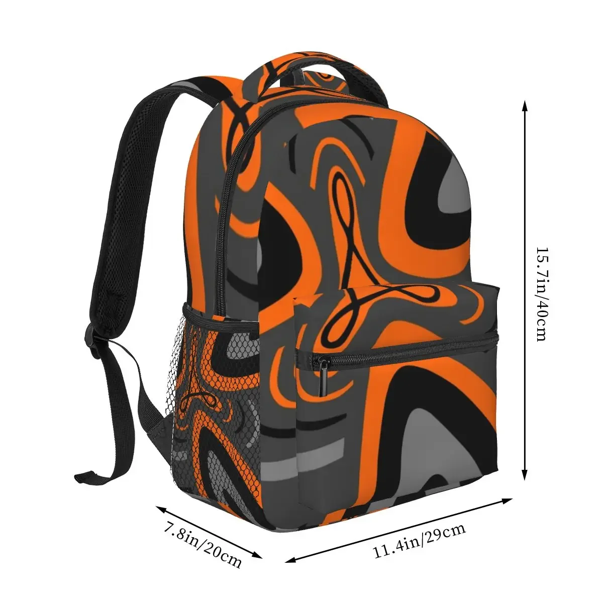 Hail Adobe Orange Grey And Black Backpacks Boys Girls Bookbag Students School Bags Cartoon Rucksack Shoulder Bag Large Capacity