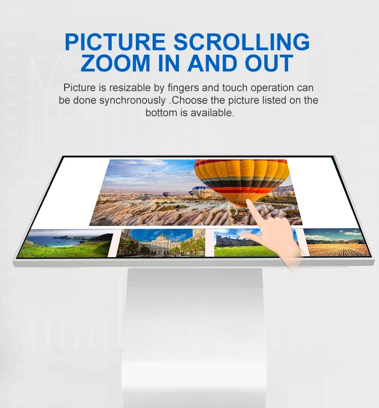 شاشة تفاعلية متعددة الحجم K نوع عرض LCD تعمل باللمس آلة الاستفسار الكل في واحد معلومات الإعلان كشك أفقي