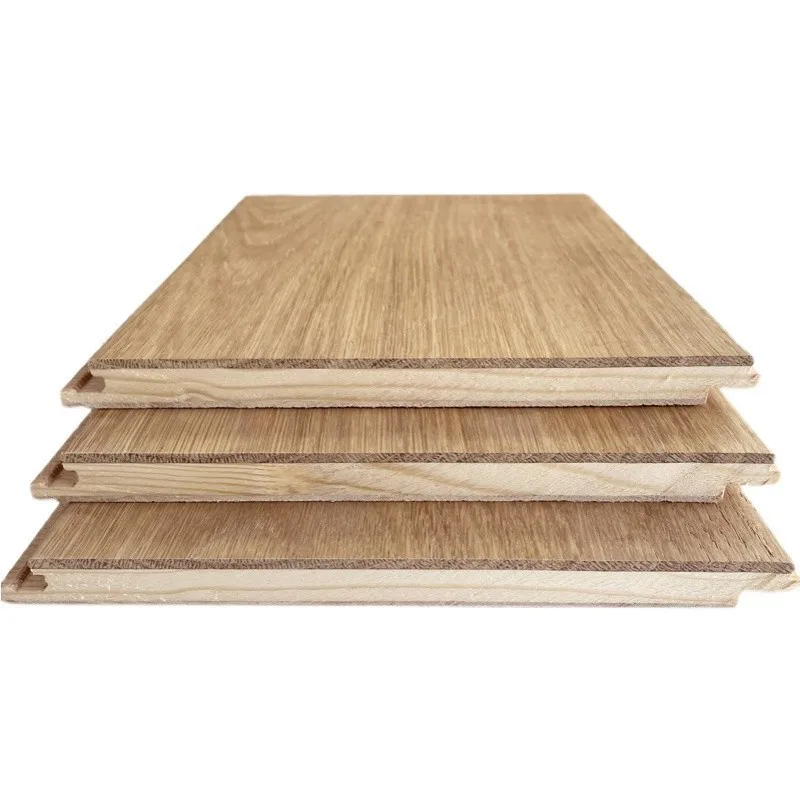 Pure three-layer solid wood floor 2.2 meters large board Wabi Sa Maillard style American classical pure three-layer floor 15/4mm