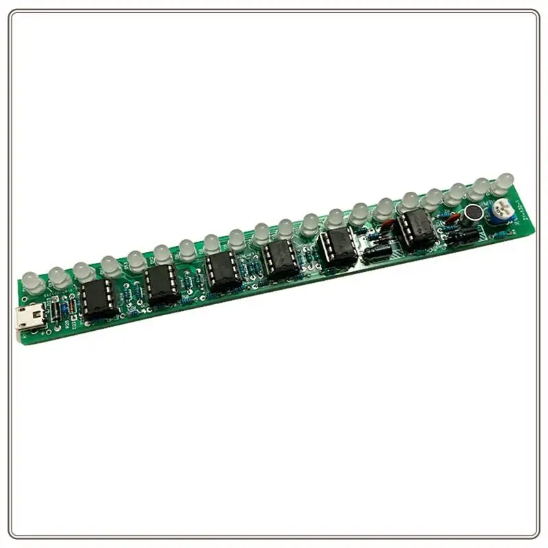 Lampu Kontrol Suara USB Dapat Diandalkan Indikator Tingkat Volume LED Papan Sirkuit Audio Musik Kit DIY Indikator Tingkat Volume LED B,USB Vo