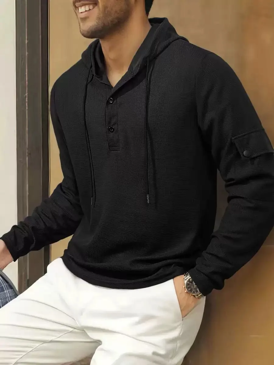 2025年春と秋の新作メンズスポーツフィットネスボタン付きパーカー、ファッショナブルでカジュアルなアウトドアスポーツ通気性ランニングコート