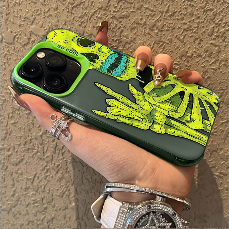 Coque de téléphone rigide de luxe rose vert crâne, pour Xiaomi POCO X5 X3 NFC F7 Ultra F6 F5 Pro F4 F3 GT M5S C65 C75 M3 M4 M5S M6 Pro 4G 5G