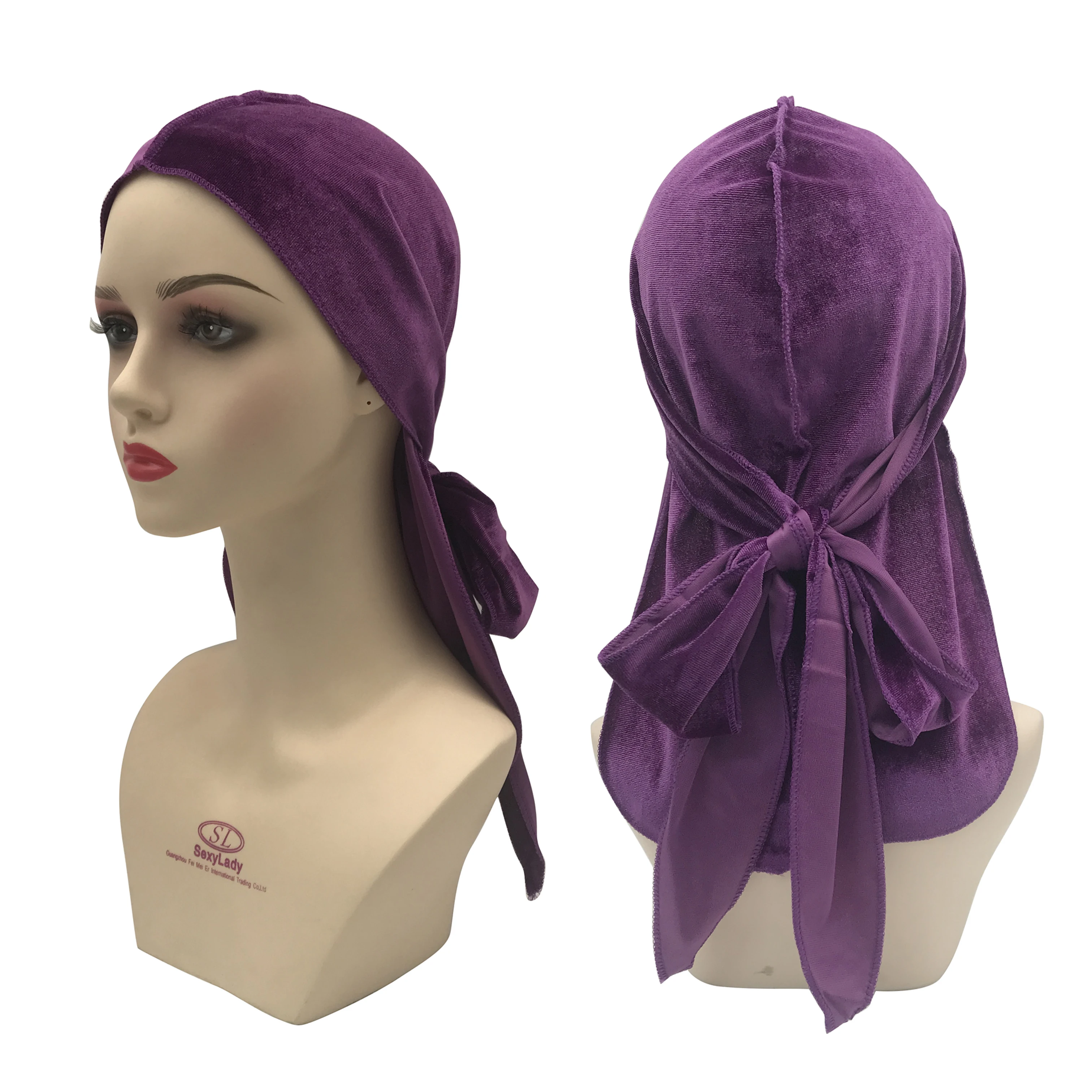 Wholesale adults and kids customizable bandana head scarf silk durags velvet durag