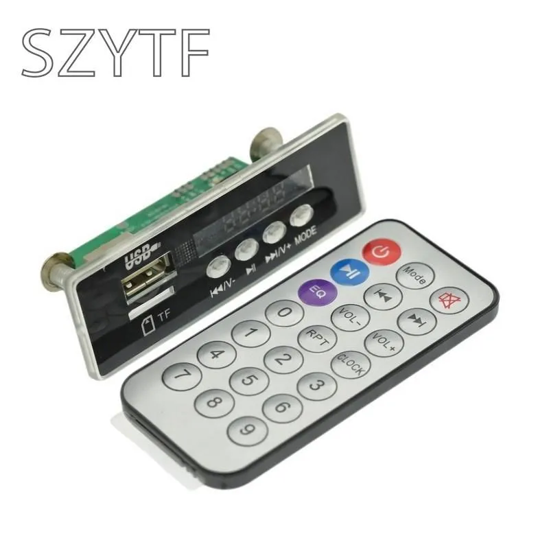 Mini 5-12V Blue Light MP3 Decoder Audio Decoding Board Time Display Support U-Disk TF Card USB FM AUX Decode